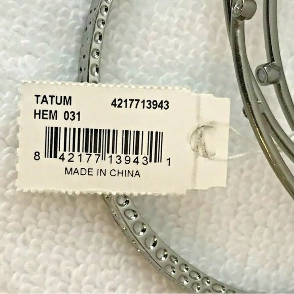 Kendra Scott Tatum Stacking Bangle Bracelet Set Silver Hematite NEW - Picture 6 of 6